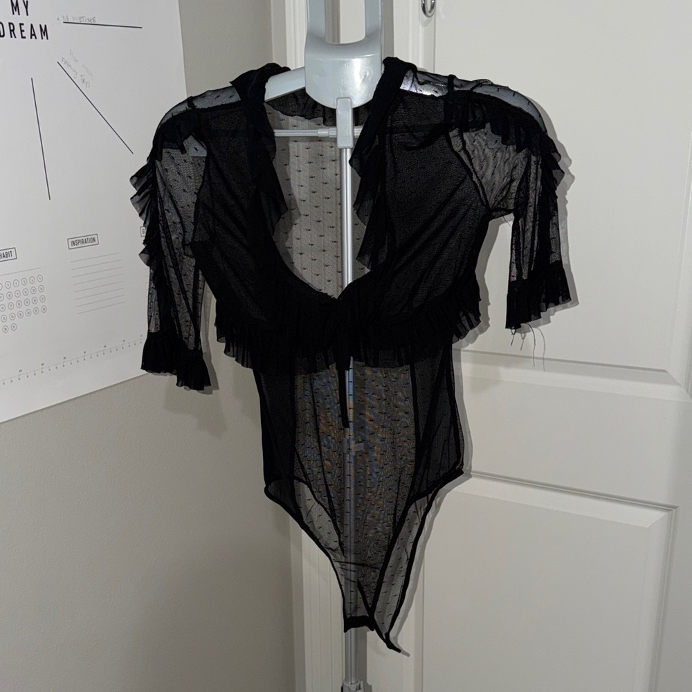 Discovery Clothing company Chic Black Sheer Bodysuit for Women